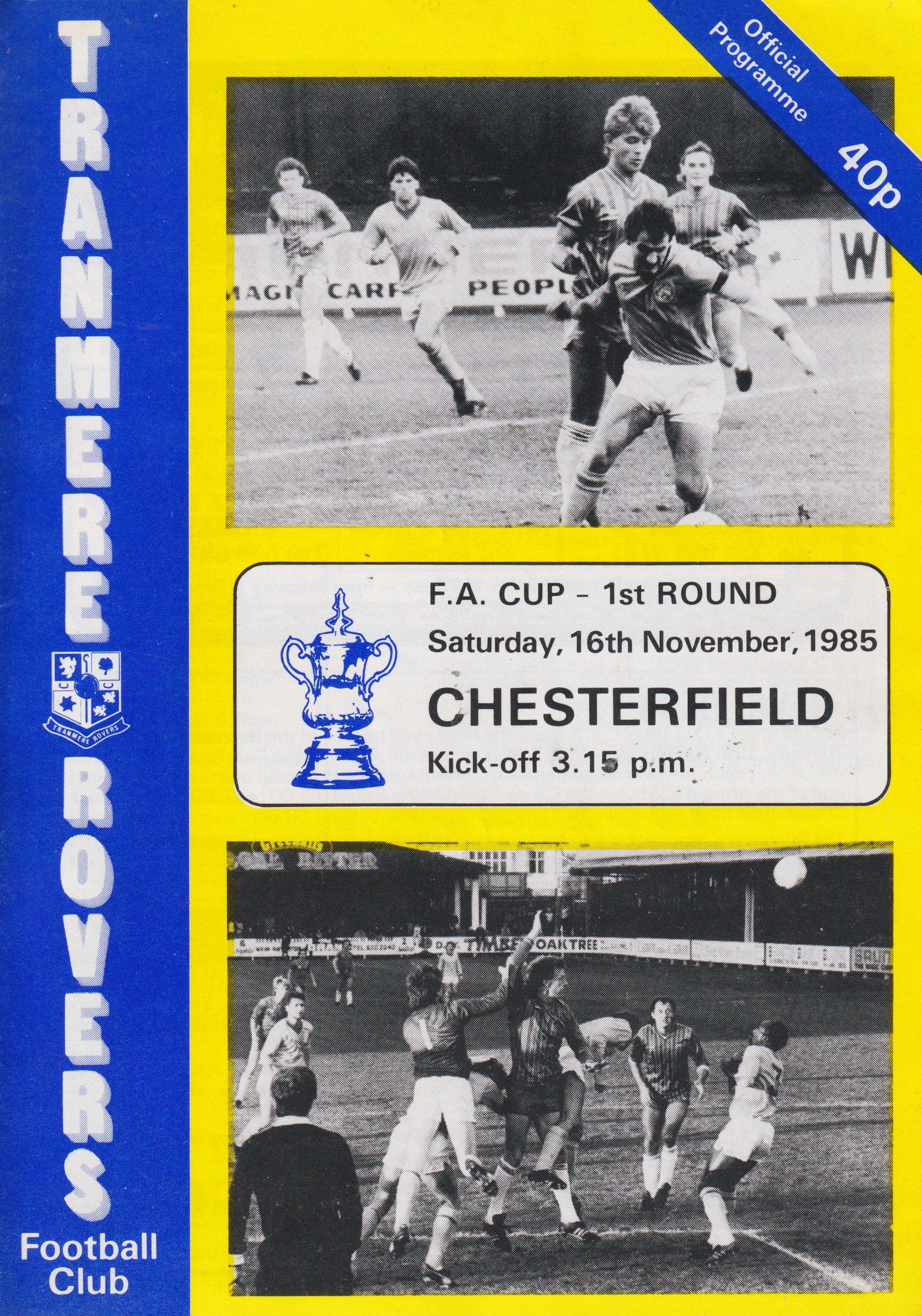 Tranmere Rovers v Chesterfield match programme